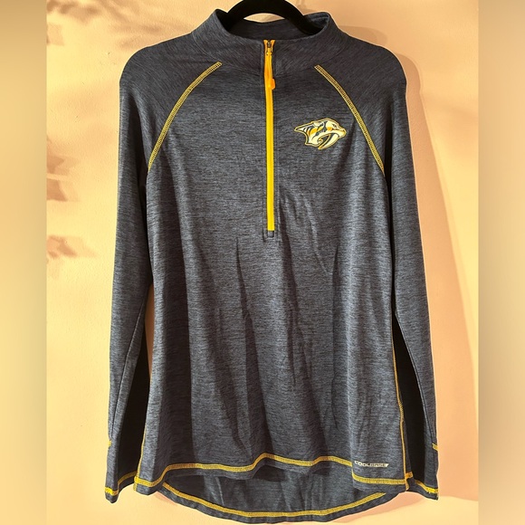 NASHVILLE PREDATORS AUTHENTIC quarter zip jacket. NWOT - Picture 1 of 8